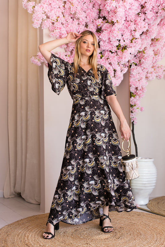 Floral Maxi Black Dress